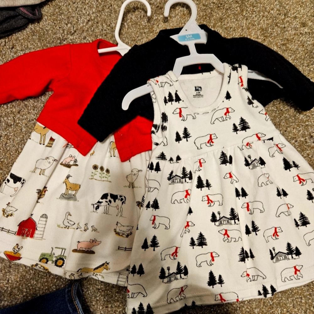 2 Hudson Bay 0-3M girls dresses